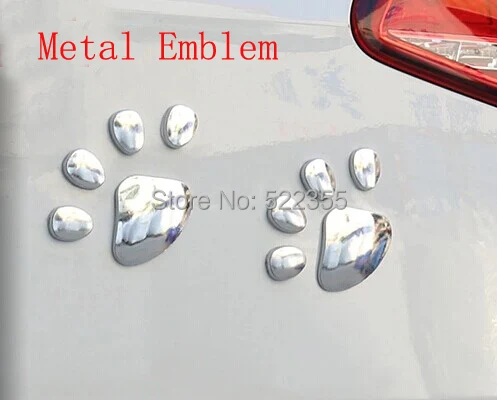 1 пара серебристых значков в виде собачьих лап значок с двухсторонней клейкой