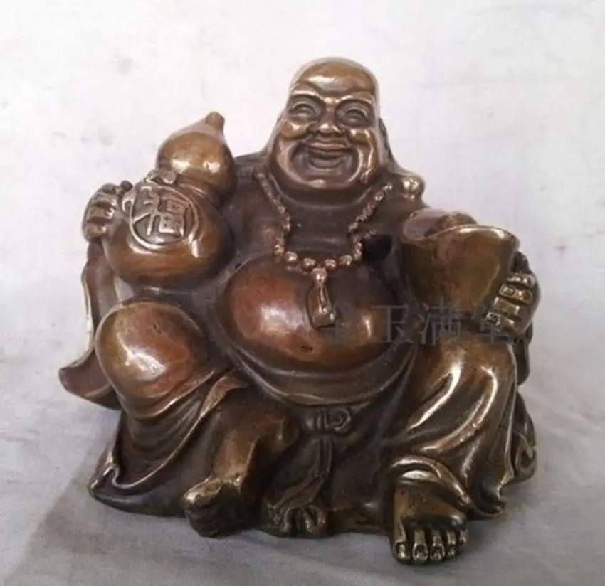 

Китайская медная резная статуя Maitreya, смеющийся будда