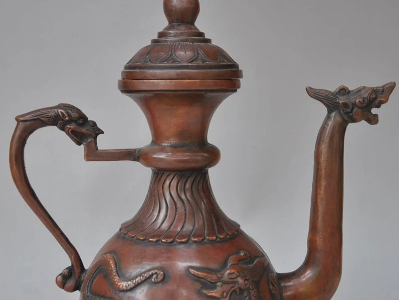 SCY 11 &quotКитайская Классическая Бронзовая статуя животного дракона удачи чайный