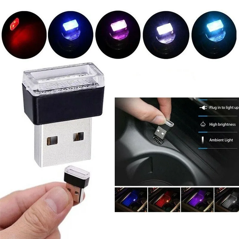 Мини usb светодиодный автомобильный светильник авто интерьерный USB атмосферный