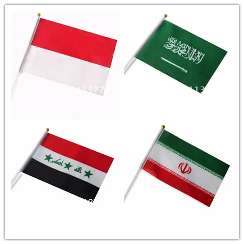 Asian National flags Indonesia Iran Saudi Arabia Iraq Flags 14*21 cm high quality Polyester material