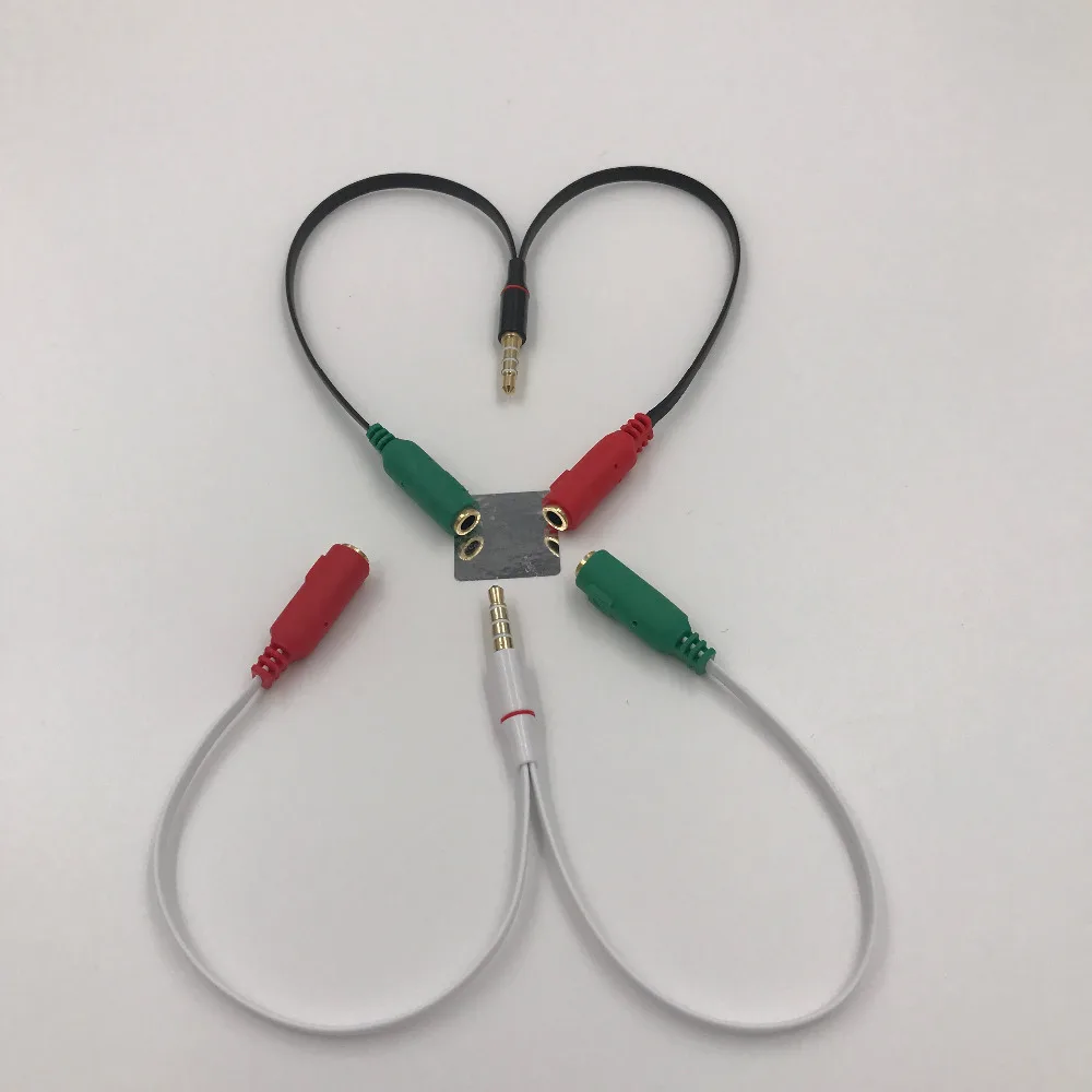 Кабель-разветвитель плоский 3 5 мм для микрофона и гарнитуры 1 шт. | Электроника