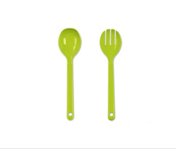 2 piece Cutlery Set Plastic Salad Serving Multicolored Spoon and Fork ernesto-salatbesteck-2-teilig | Дом и сад