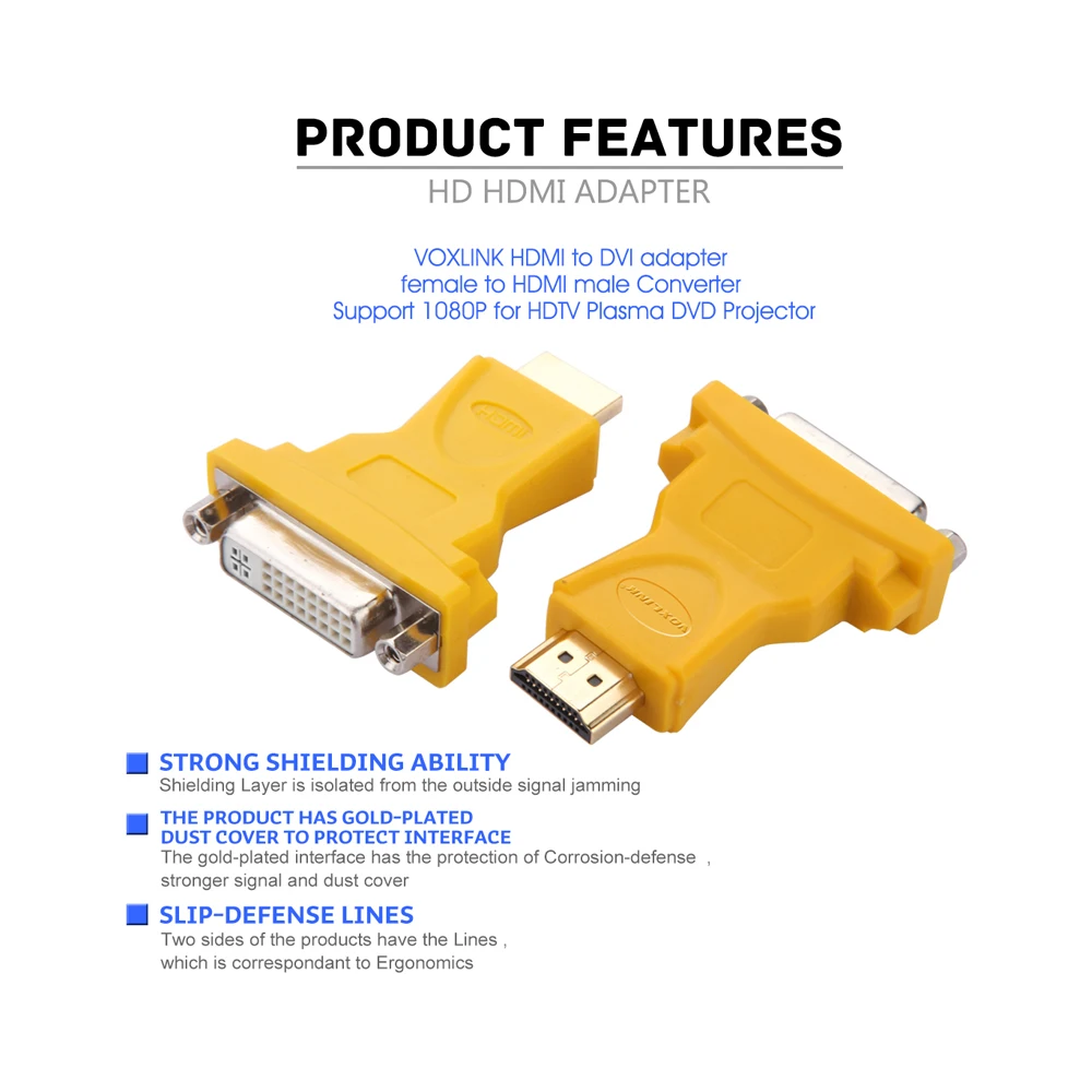Voxlink HDMI/DVI 24 + 1 адаптер женщин и мужчин 3D 1080 P HD ТВ конвертер для ПК PS3 проектор