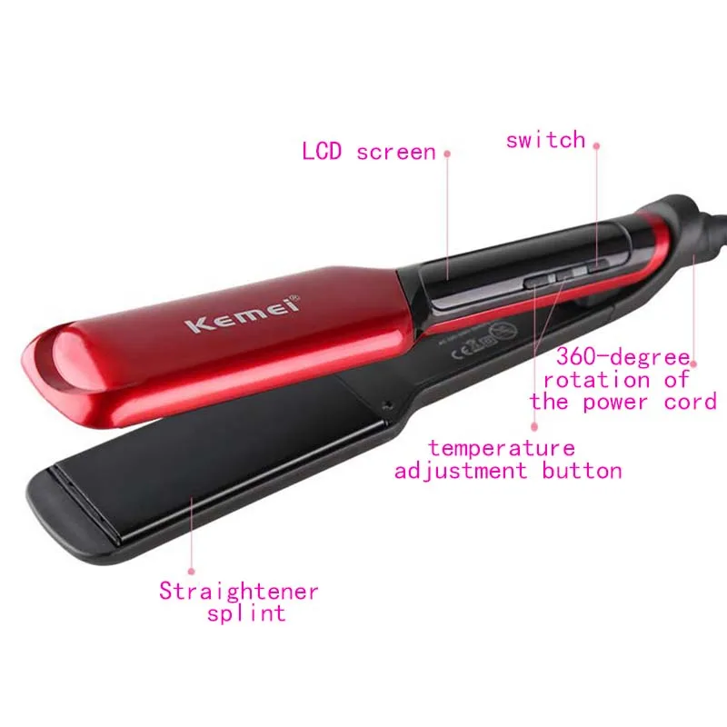 Kemei KM-9620 температура выпрямитель для волос прямые волосы шина жидкий кристалл
