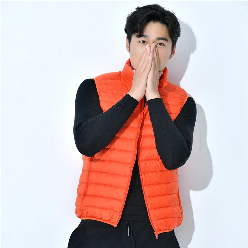 Male Down Vest Coat Men Jacket Sleeveless Man Soft and Light Weight 2019 New Clothes Size S-XXXL | Мужская одежда