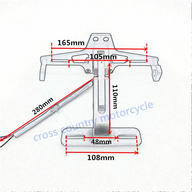 Для Yamaha R1 R6 R3 FZ1 FZ6 MT07 MT09 XJ6 TMAX500 530 Мотоцикл Регулируемый угол Алюминиевый номерной