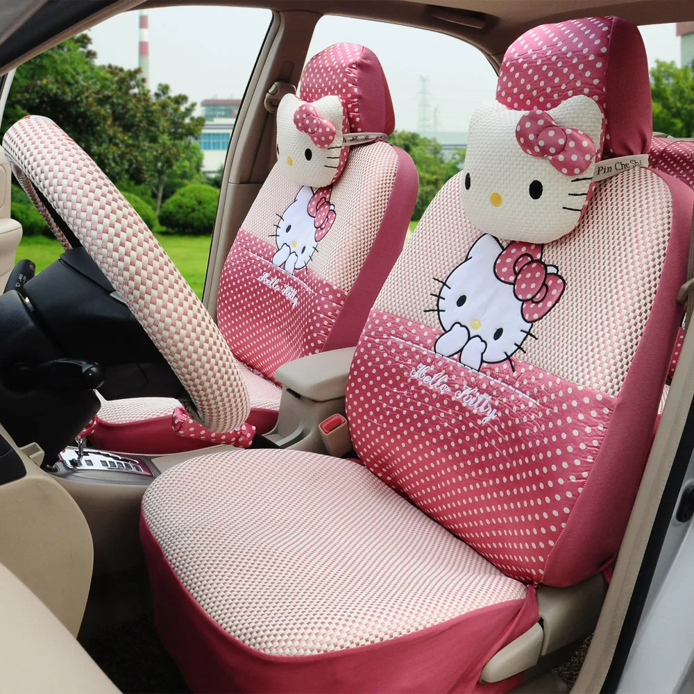 Женский модный милый розовый чехол для автомобильных сидений hello kitty из ледяного
