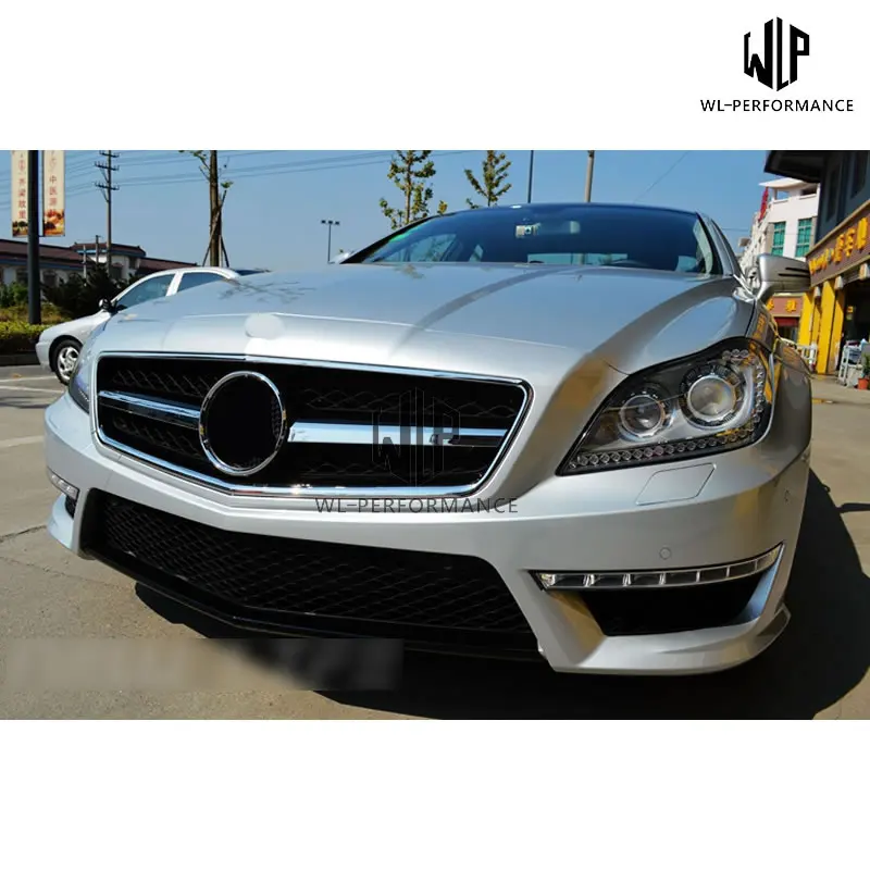 W218 CLS комплект кузова автомобиля PU Неокрашенный передний бампер задний диффузор