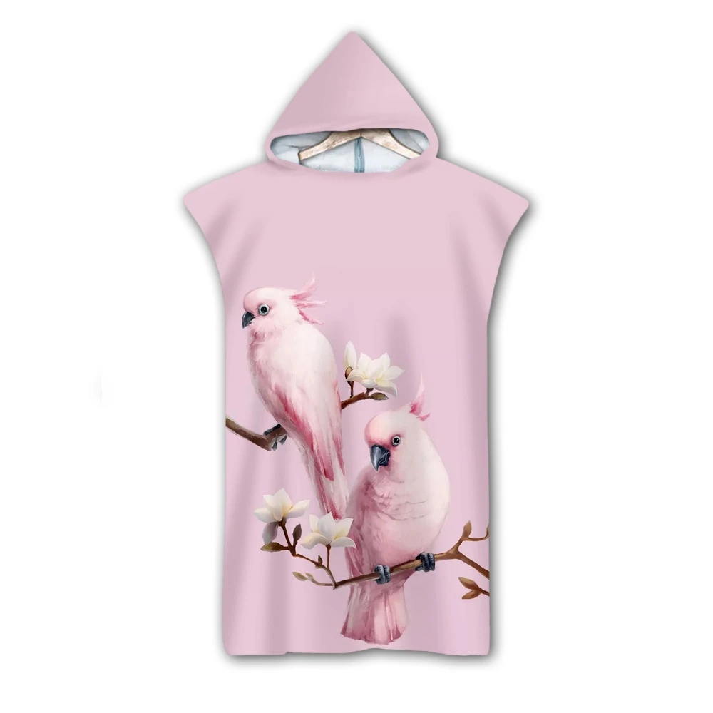 Полотенце с капюшоном и 3d цифровой печатью в виде попугая банное полотенце для