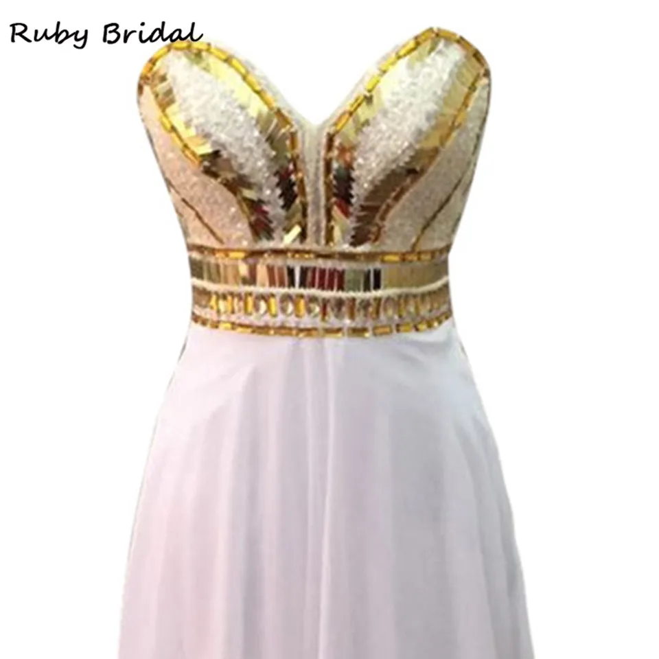Ruby Bridal 2017 Vestido De Festa длинное ТРАПЕЦИЕВИДНОЕ вечернее платье из белого шифона с