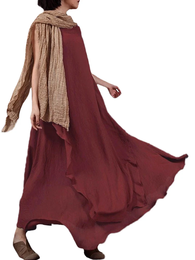 Женская обувь в винтажном стиле Летнее платье с длинными рукавами ретро В бохо