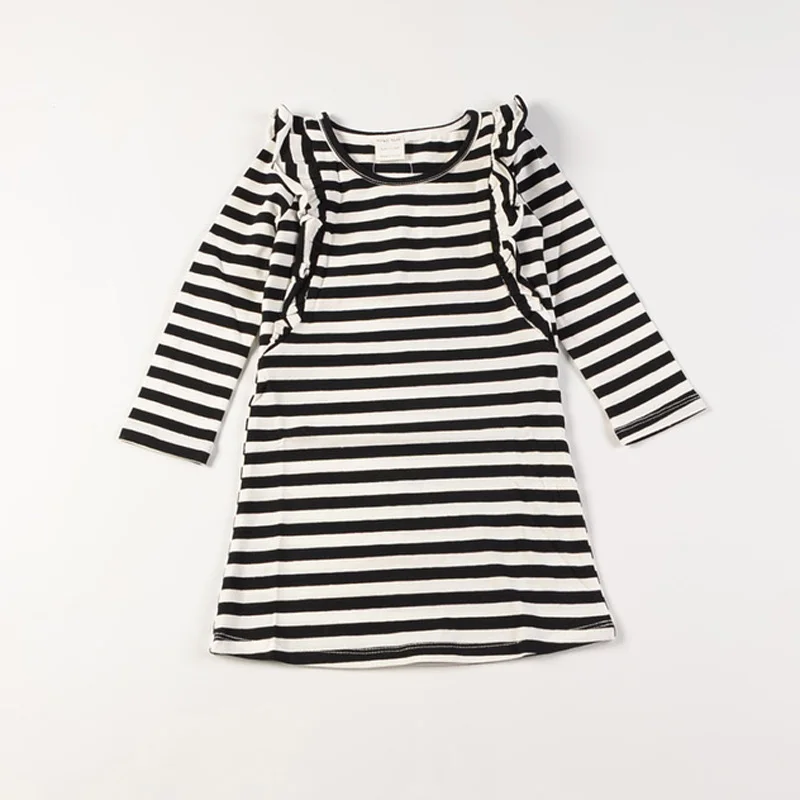 

Spring Autumn Knit Striped Girl Dress Casual Long Sleeve Girls Clothing Fashion Baby Dresses Vestidos RT569