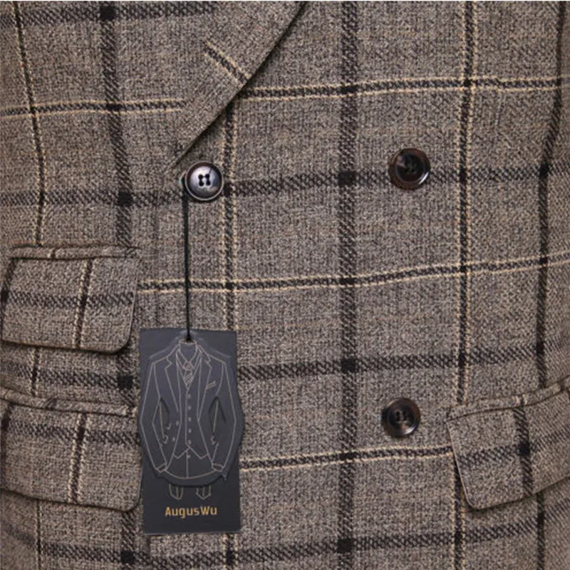 Желтое Полосатое платье в клетку Для мужчин мужской костюм смокинг для жениха