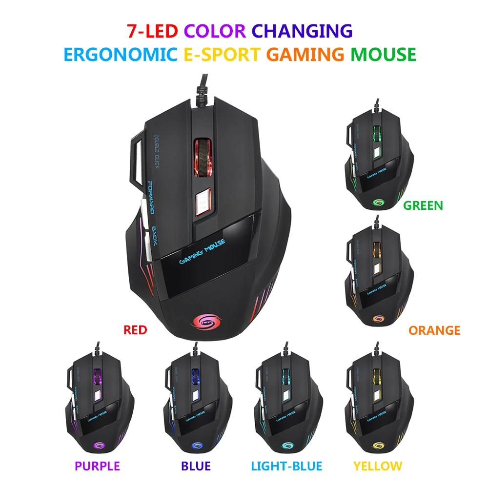 7 кнопок 7D LED Оптическая Проводная игровая мышь USB для ноутбука ПК