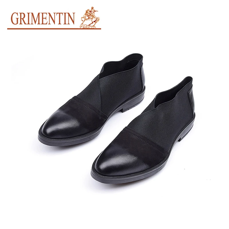 GRIMENTIN suede shoes men british style mens casual italian designer black business slip on male 2019 new | Обувь