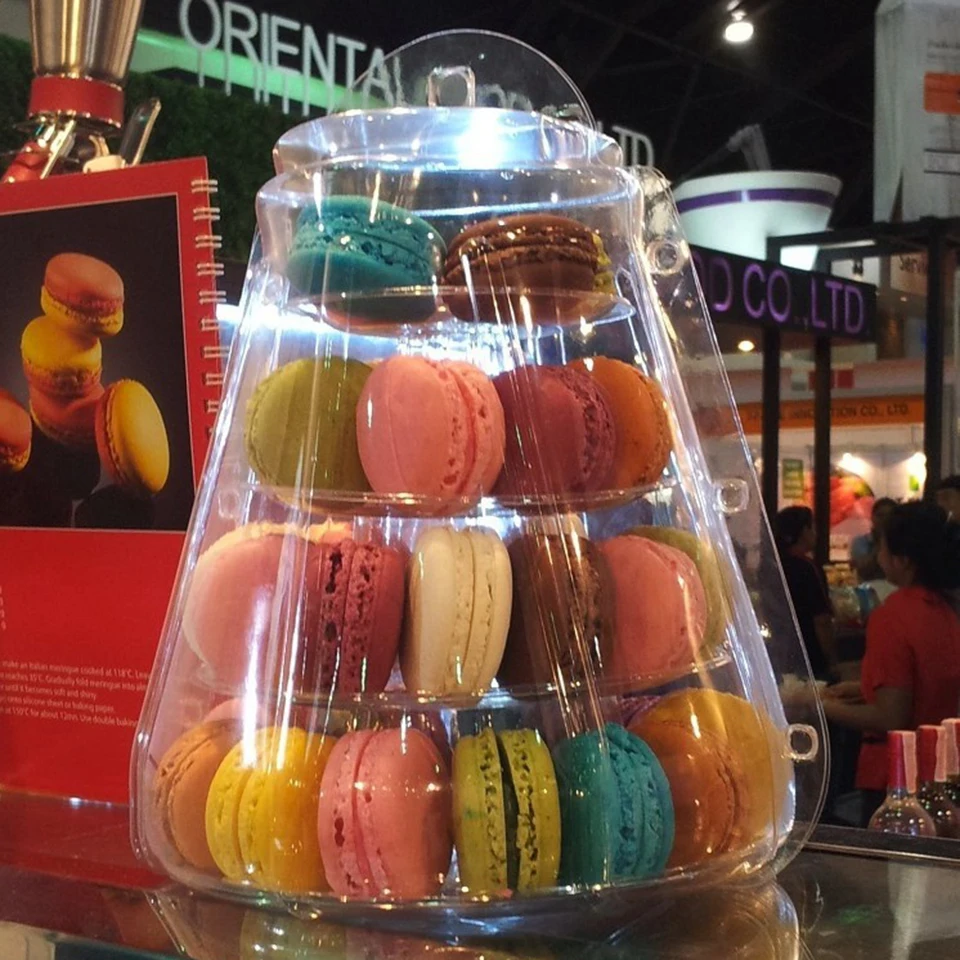 

Transhome Cupcake Stand 4-layer Macaron Stand With Dust cover Dessert Display/Cake Stand Birthday Party Wedding Decoration Tools