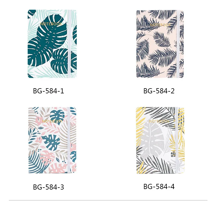 A7 Plam Hardcover Ruled Notebook Forest Leaves Art Bullet Journal Notebook Stationery Creative SketchBook Bujo Stationery