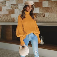 women sweater turtleneck plus size knitted sweater 2020 pring autumn sweaters for women casual flat knitted pullovers