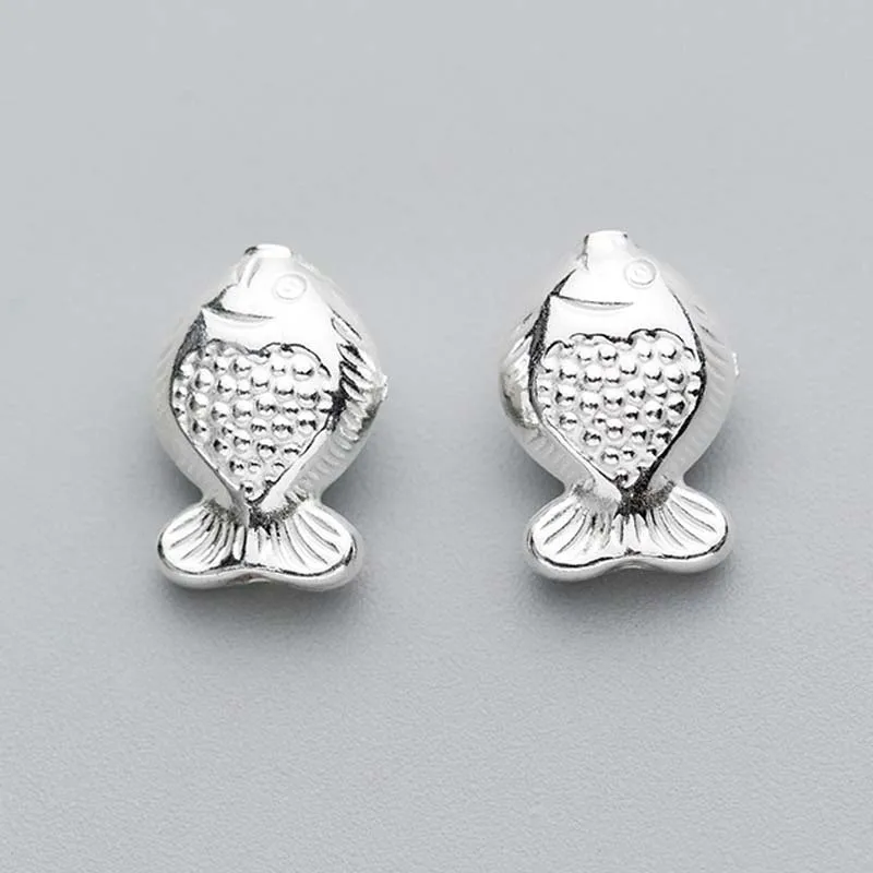 

Бусины-разделители из серебра 925 пробы с рыбками удачи, оптовая продажа, бусины-шармы подходят для женских браслетов и ожерелий, ювелирные и...