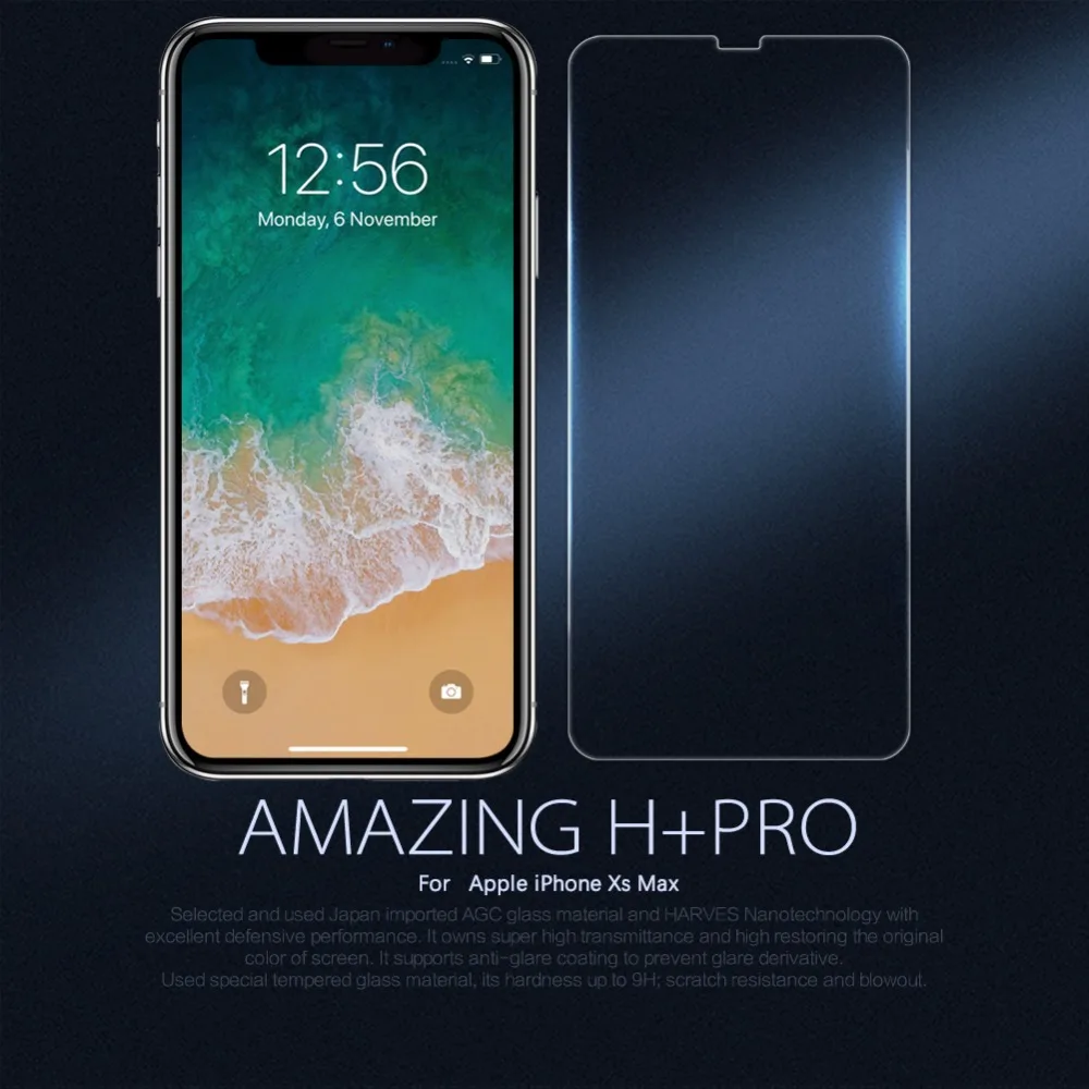 Закаленное стекло 9H HD для iPhone Xs Max XR Nillkin Amazing H + Pro 0 2 мм прозрачная защитная пленка