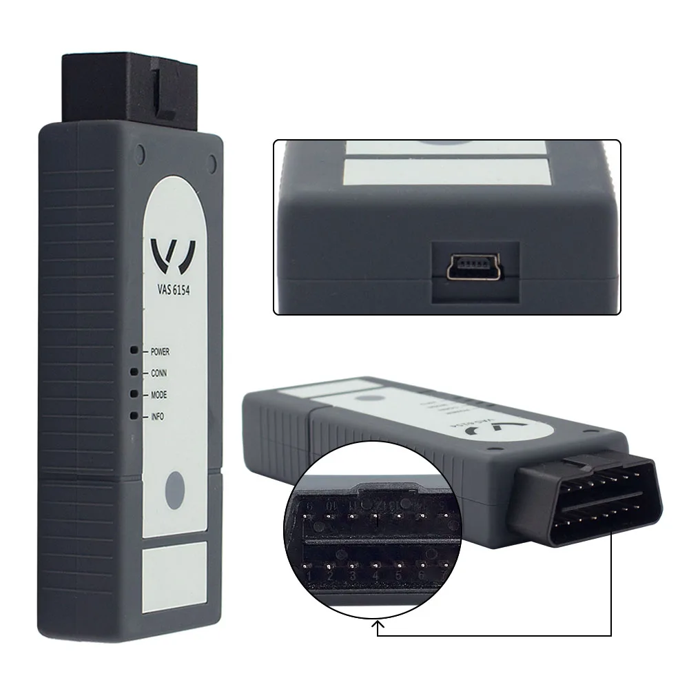 Оригинальный VAS6154 4.4.1 ODIS V4.4.10 OKI полный чип WI FI и Bluetooth для Audi/Skoda лучше чем VAS5054