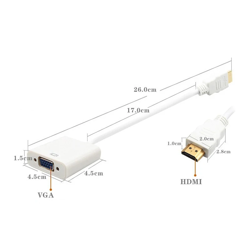 HDMI к VGA адаптер Мужской Женский видео конвертер 1080P цифро аналоговый аудио для ПК