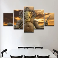 elephant god ganesha poster religious wall art picture for living room hd print 5 pieces modern home decoration canvas painting