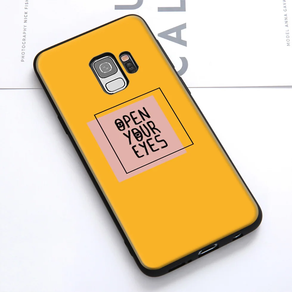 Aesthetics Yellow Pattern Soft Case for Samsung Galaxy S10 S10e S9 S8 Plus S7 S6 Edge &amp J6 2018 Note 10 9 8 |