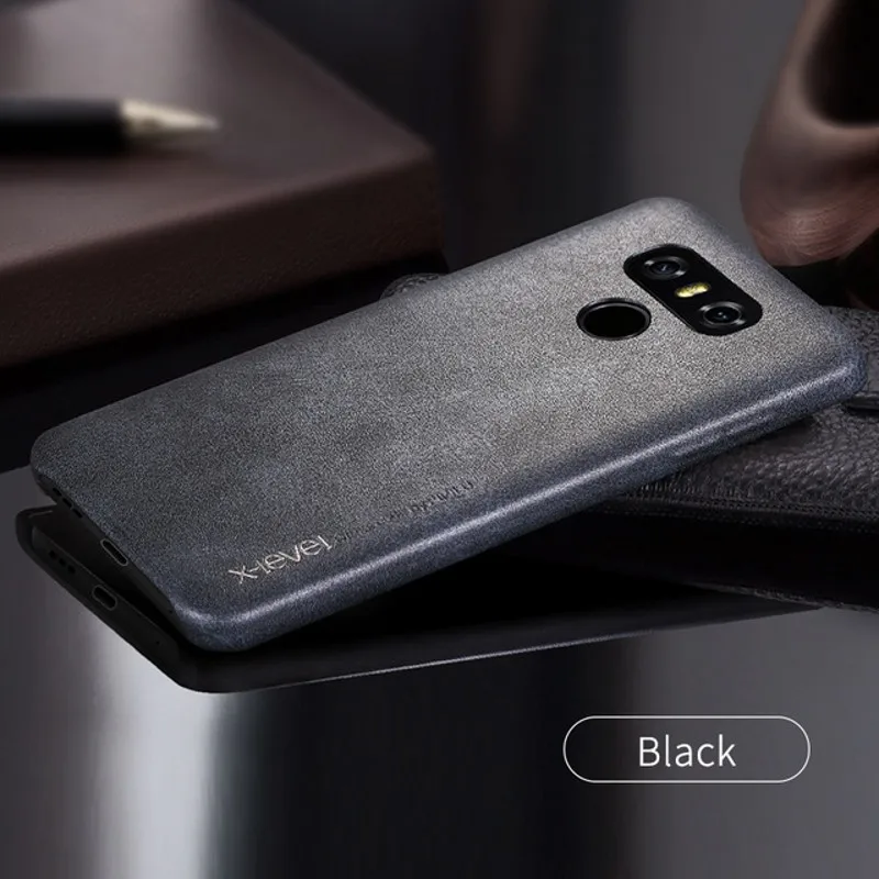 X-level Фирменная Новинка Ультратонкая искусственная кожа Чехол для LG G6 сотовый твердый корпус для телефона чехол-накладка на заднюю крышку - Цвет: Black