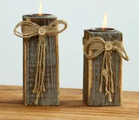 vintage wooded candle holder wedding xmas wood tea candle holders coffee bar home party decoration handmade candlestick