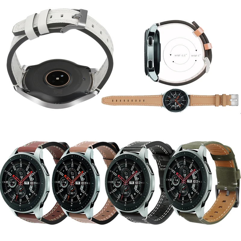 Ремешок для часов из натуральной кожи 22 мм Samsung Galaxy Watch 46 SM R800 быстросъемный