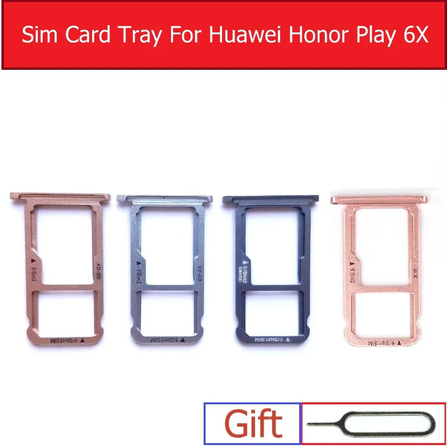 Подлинный лоток для Micro SD и sim карты Huawei Honor Play 6X BLN AL10 L21 L22 L24 замена разъема