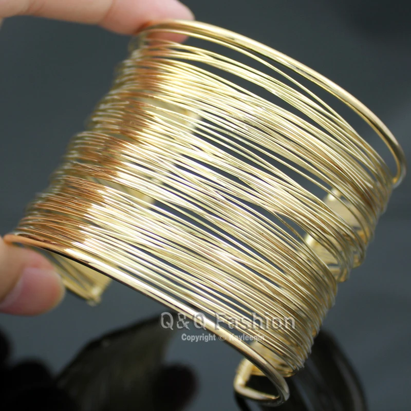 Городской оберточный слой тонкая проволока широкий мод браслет манжета модное