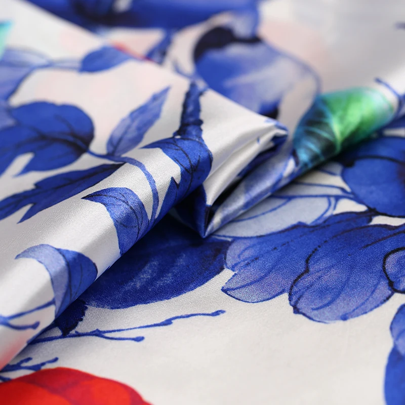 2017 latest high-end digital printing silk fabric soft stretch satin for dress wholesale cloth | Дом и сад