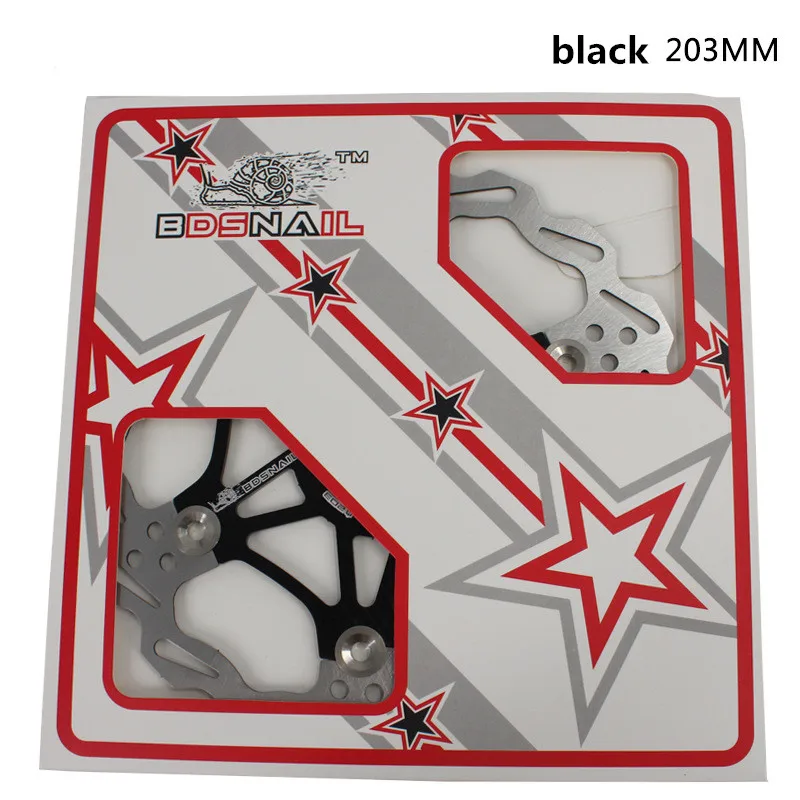 black 203mm 1 шт. тормозной ротор для велосипеда, сильный отвод тепла, плавающий ротор 160 мм 180 мм 203 мм MTB дисковые Тормозные колодки для велосипеда, Сверхлегкий - Цвет: black 203mm