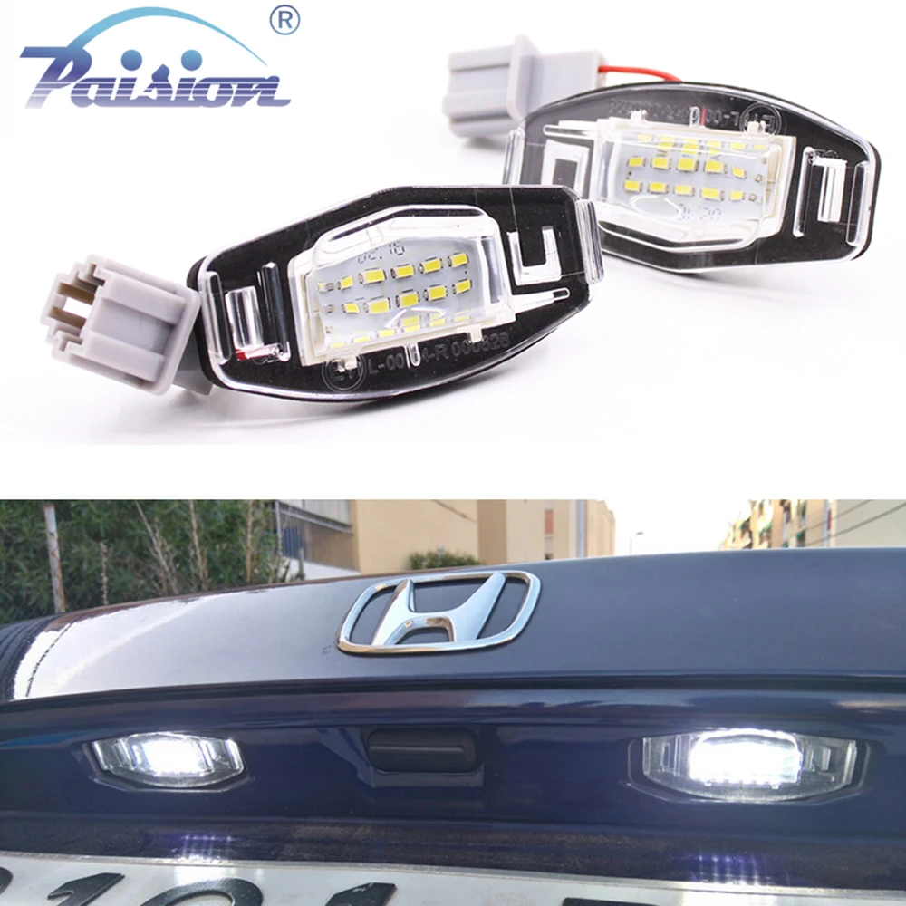 2pcs белый 18 светодиодный фонарь номерного знака для Acura RL TSX RDX Honda Civic Accord