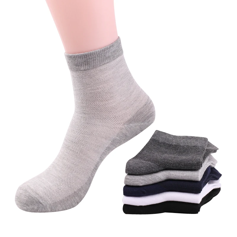 

10pcs=5pairs EU44 men summer comfortable breathable mesh thin cotton socks high quality brand short socks big size men socks