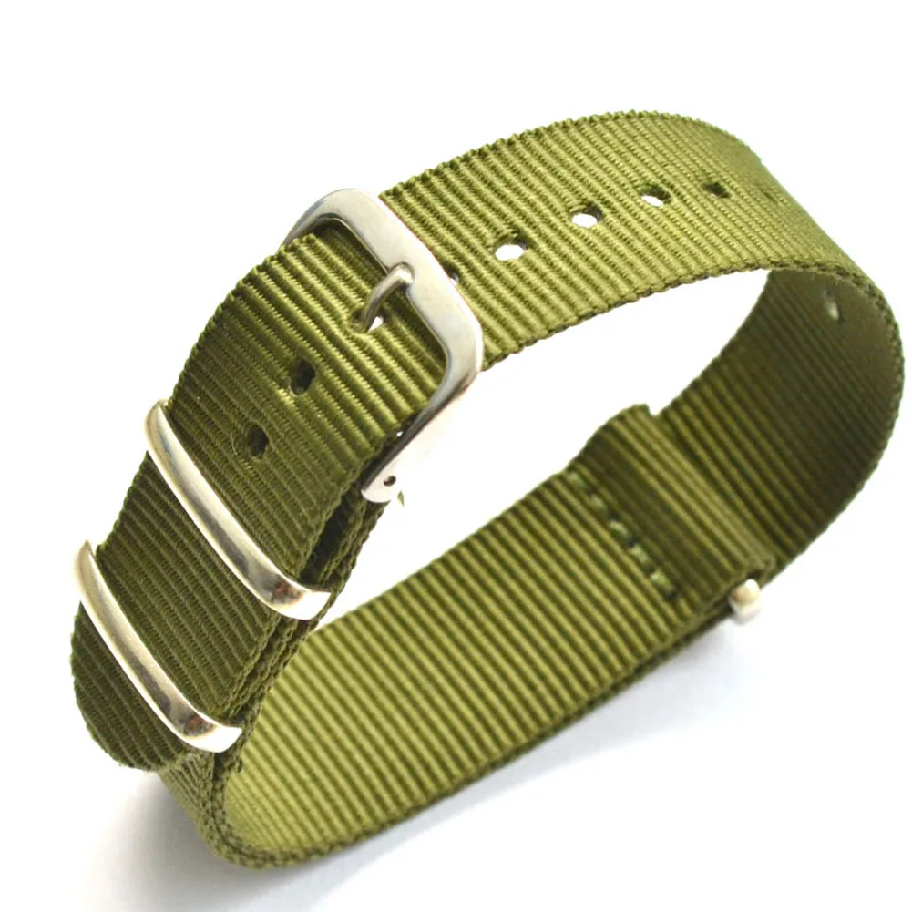 Новые ретро классические часы 16 мм браслет армейский зеленый военный натовский