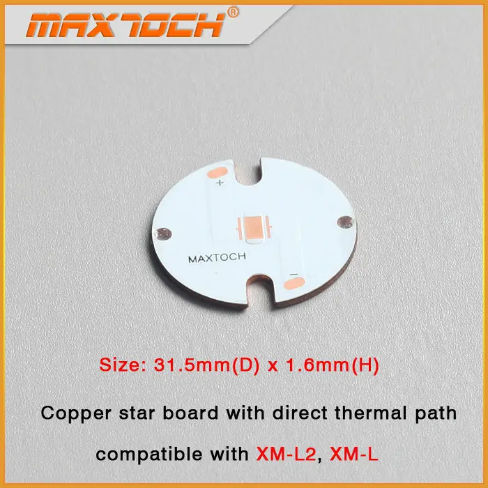 MAXTOCH Cree XM-L2 XM-L XML2 XML 31 5 мм x 1 6 прямая термическая дорожка MCPCB | Спорт и развлечения