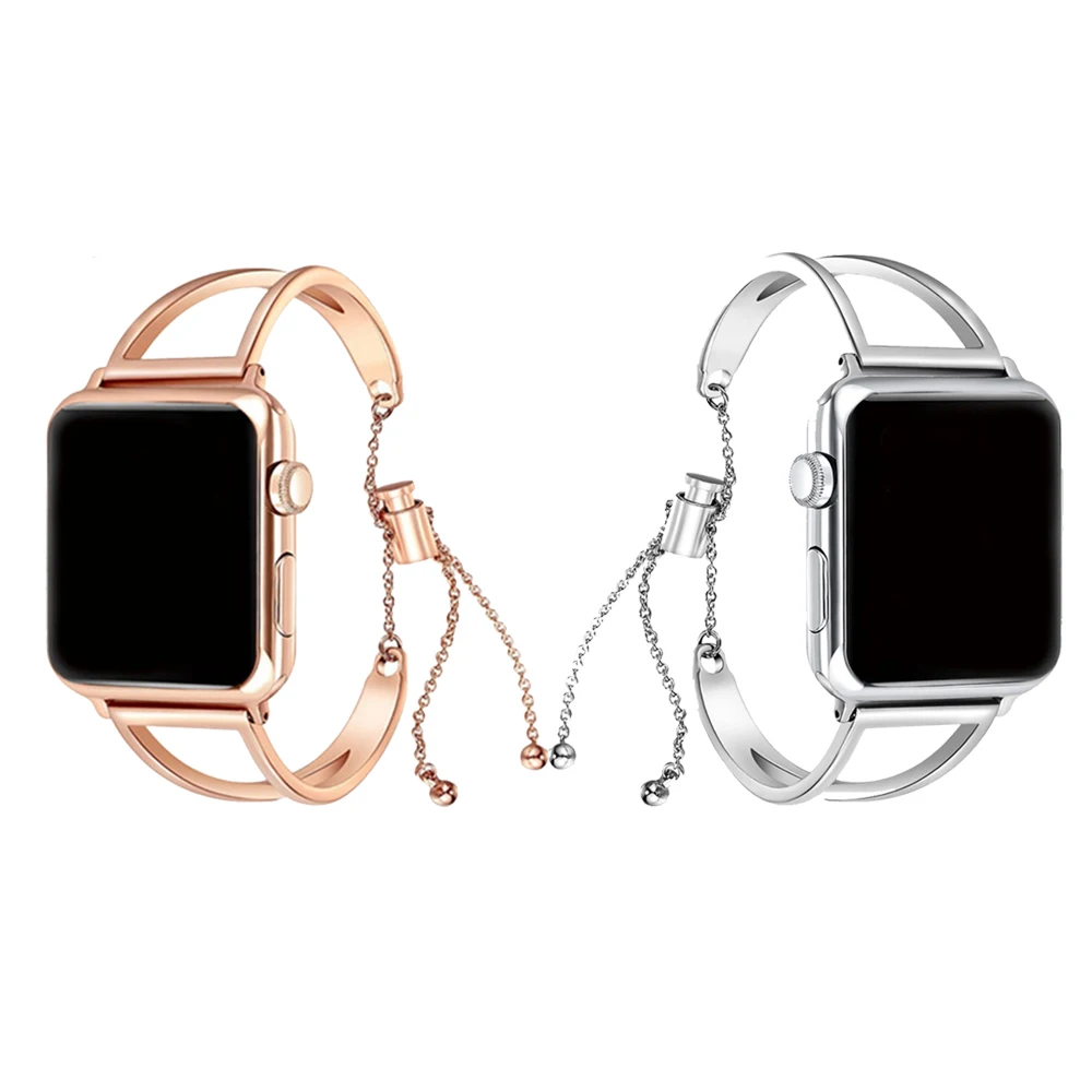Ремешок из нержавеющей стали для Apple Watch band iWatch 4 3 2 42 мм/38 мм/44 мм/40 мм|Ремешки часов|
