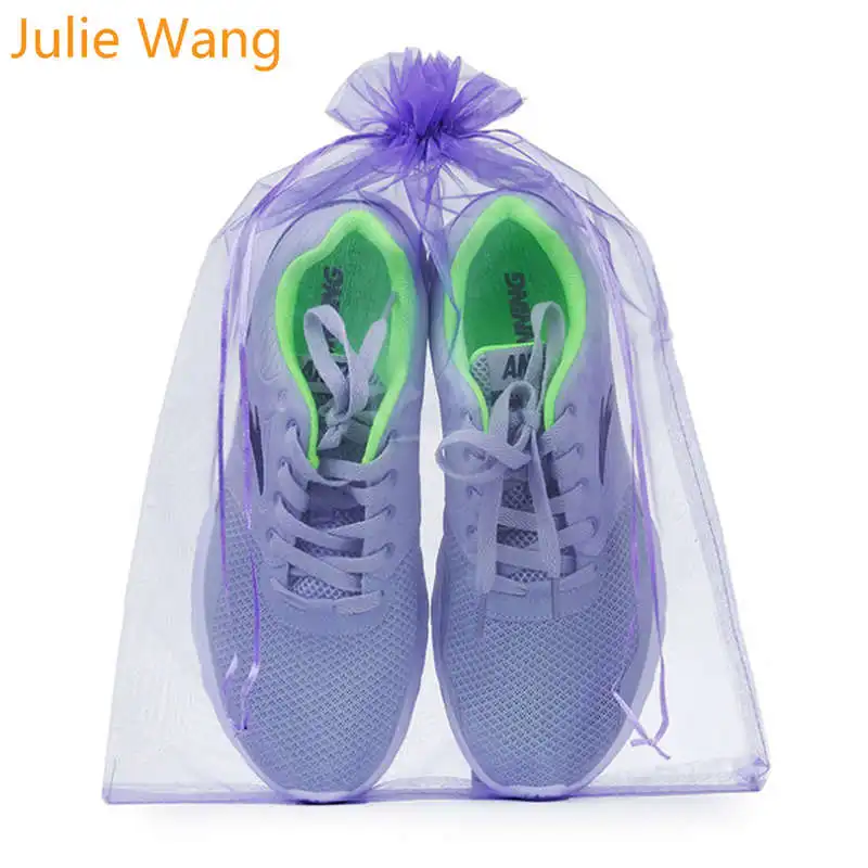 LightPurple Julie Wang 5 шт. 30*40 см шифоновые ювелирные сумки органза вуаль Упаковка Сумка на год, день рождения, Рождество, Свадебная вечеринка, подарочная сумка - Цвет: LightPurple