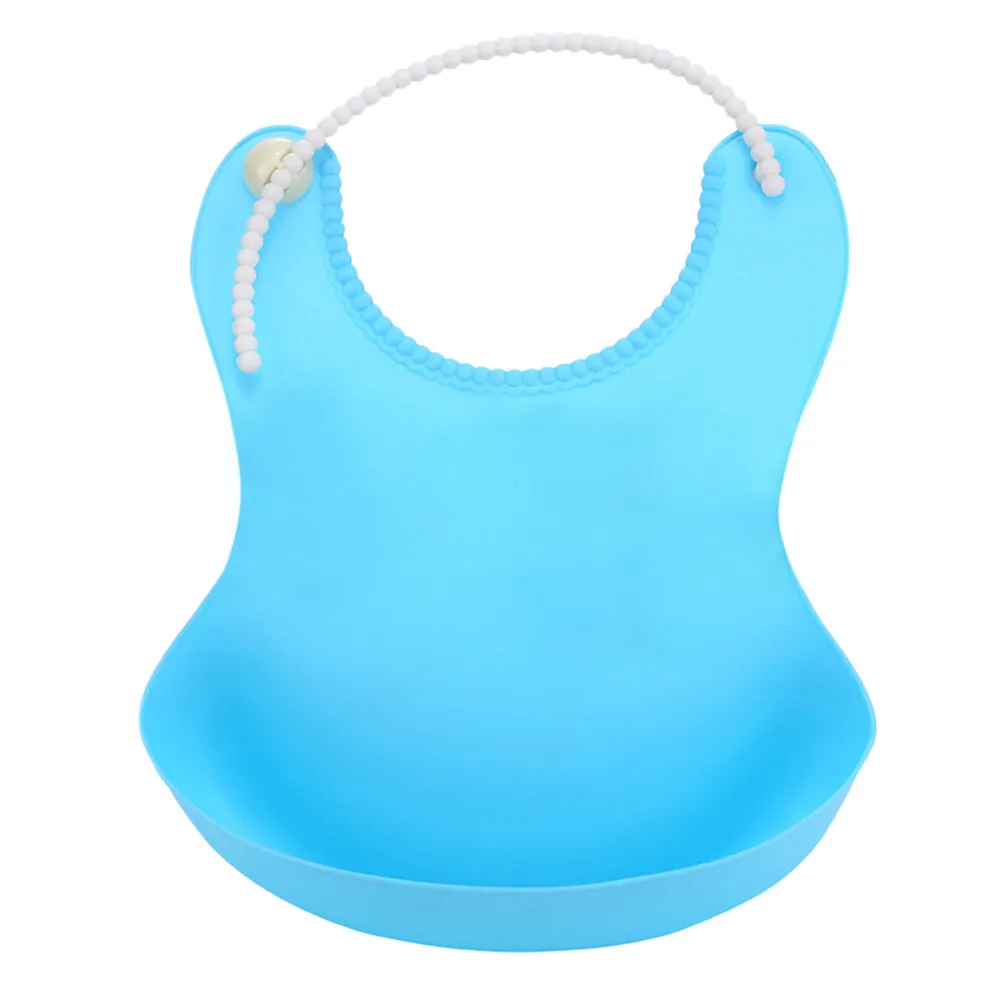 Light Blue Милые детские нагрудники для младенцев, мягкие силиконовые нагрудники, водонепроницаемые Слюнявчики, Слюнявчики для малышей, детские инструменты для кормления, нагрудники для девочек, фартук - Цвет: Light Blue