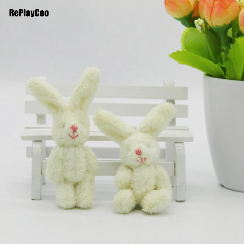 10 шт./лот Kawaii Mini Bunny 8 см плюшевые игрушки цветок кролик мягкие животные Маленькая