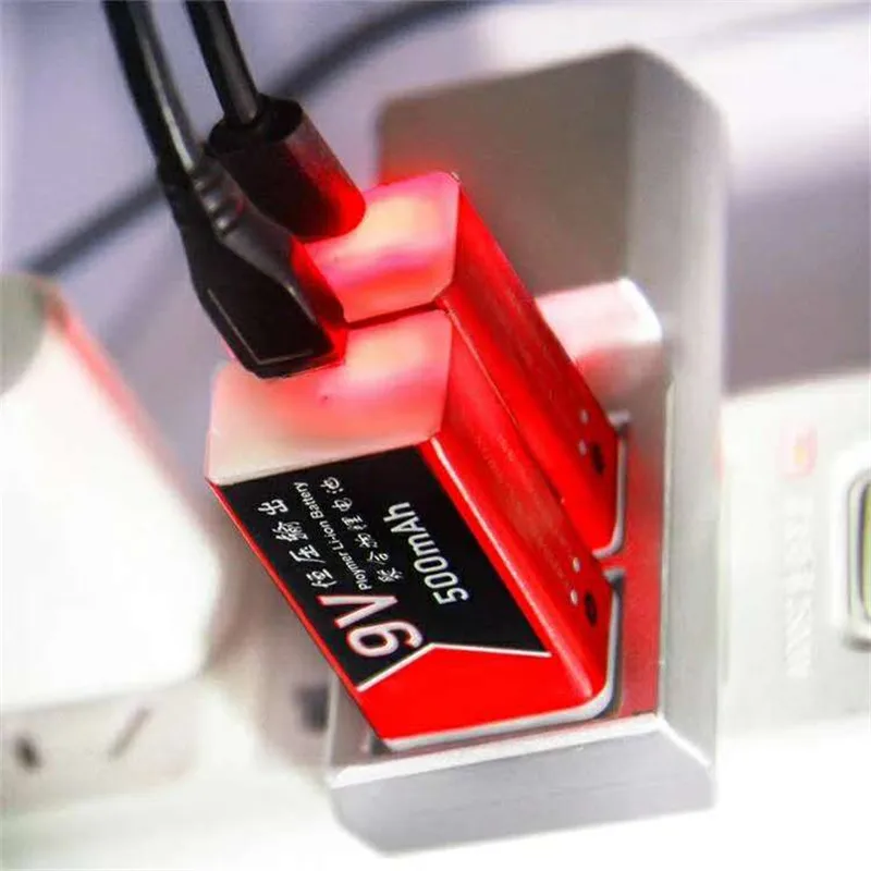 20 шт. зарядка через USB 9V 500 мА/ч литий ионный аккумулятор Батарея Перезаряжаемые 9В