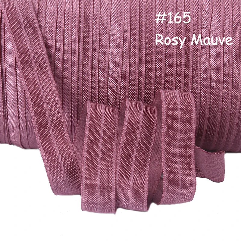 

5/8" 16mm 100 yards fold over elastic ribbon in #165 rosy mauve color, more than 100 colors foe in stock