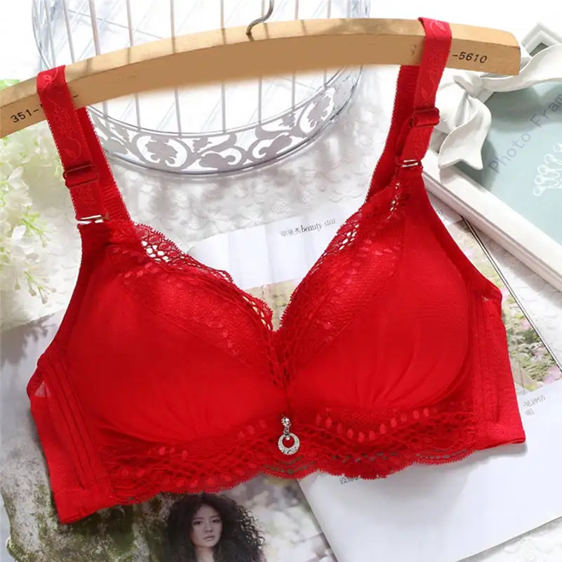 Women Lingerie Womens Sexy Bra Bralette Women's Without Steel Ring Bra Sexy Lace Underwear Gathered Adjustable Bras 661BR10