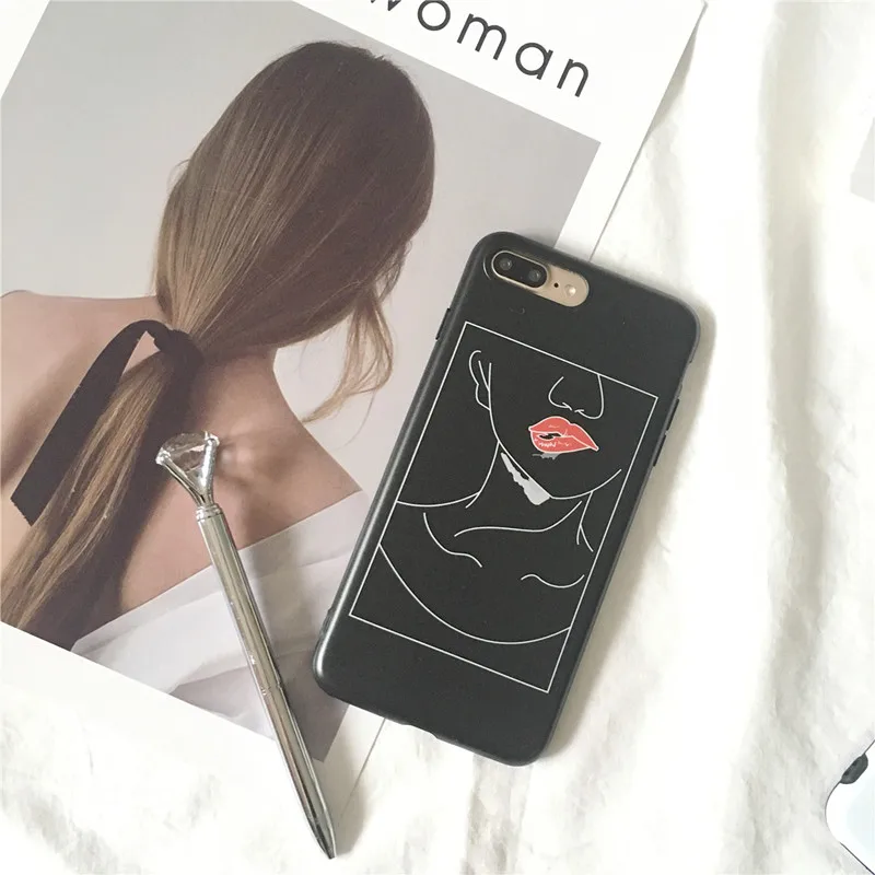 Art line сексуальный аниме женский силиконовый чехол для телефона матовый iPhone 7 7Plus 6
