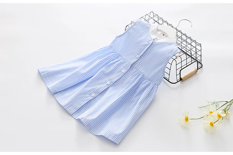 Платье в полоску для малышей лето 2019 Корейская версия новой детской одежды