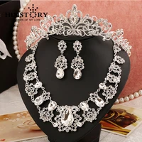 hot sale noble luxury water drop large rhinestones crystal bridal jewelry sets gorgeous wedding jewelry sets